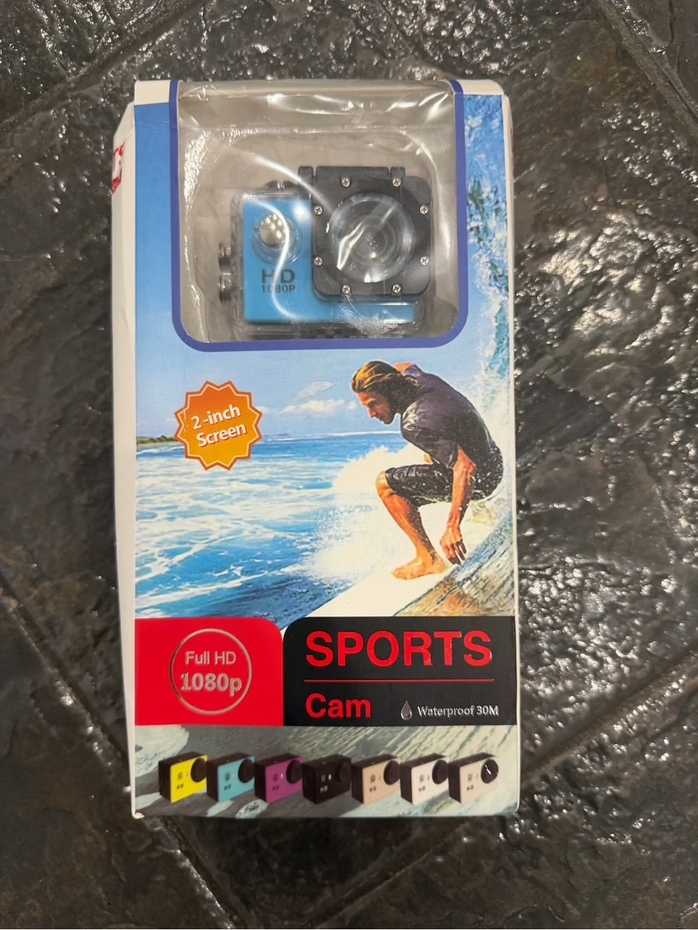 HD 1080P Waterproof Sports Action Camera Blue New in Box